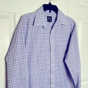 JoS A Bank Plaid Dress Shirt Men's Medium